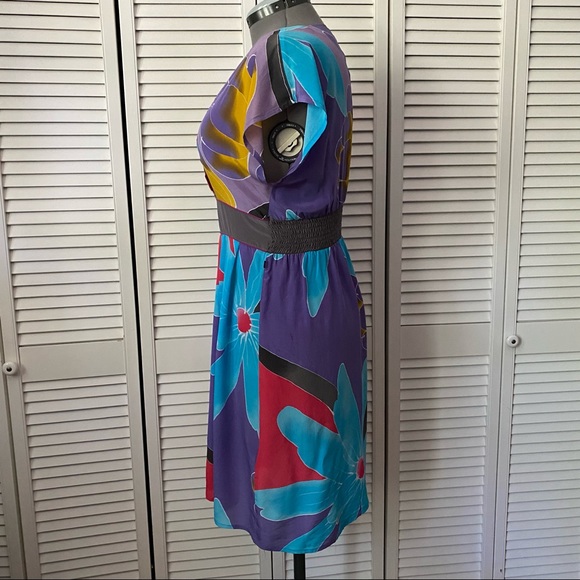 D.E.PT. Silk crossover dress with elastic waist - Picture 3 of 8